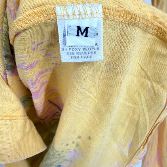 🔥Vtg Y2K Butterfly Dropout Yellow Graphic Pearl Snap Floral Western Button Shirt - Picture 10 of 14